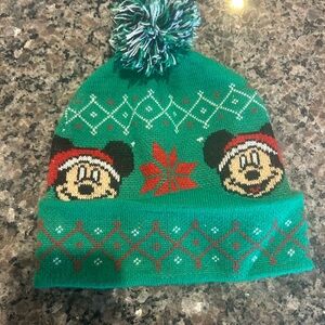 Disney Festive Green Knit Hat for Kids
